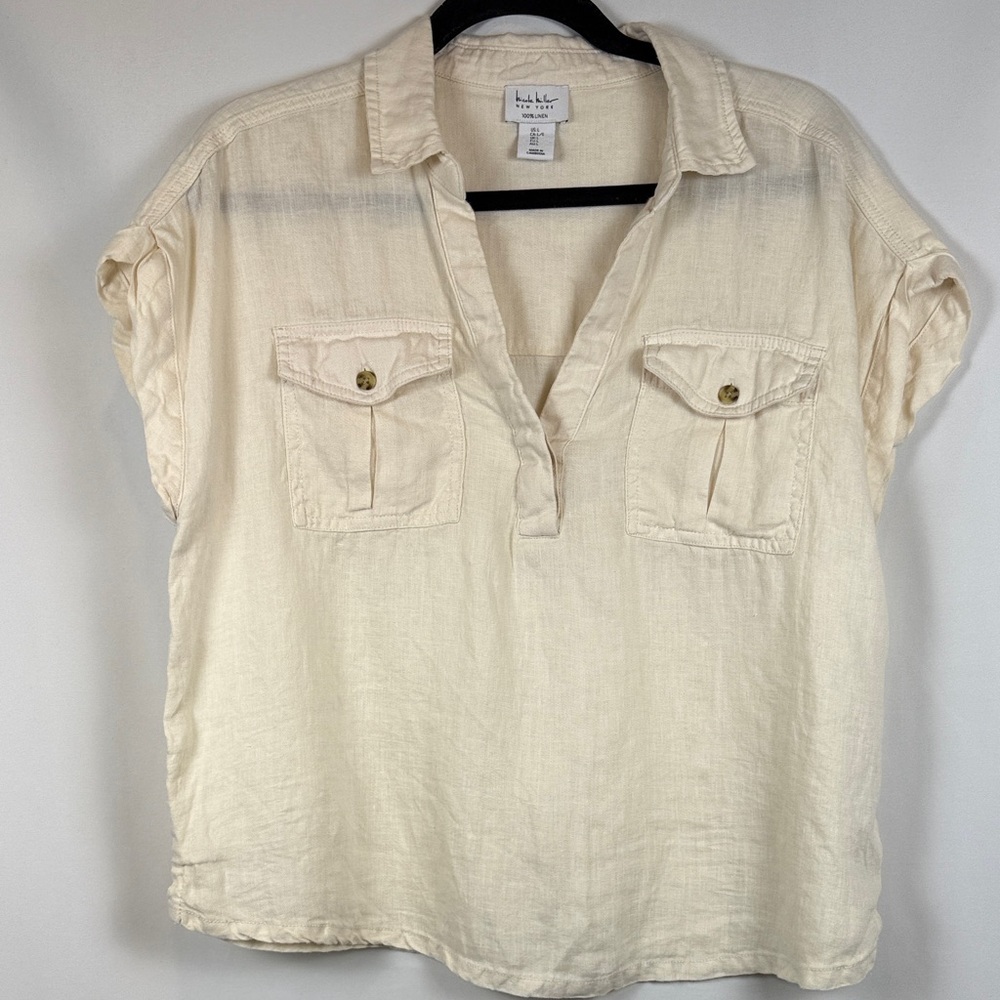 Nicole Miller Linen Camp Shirt